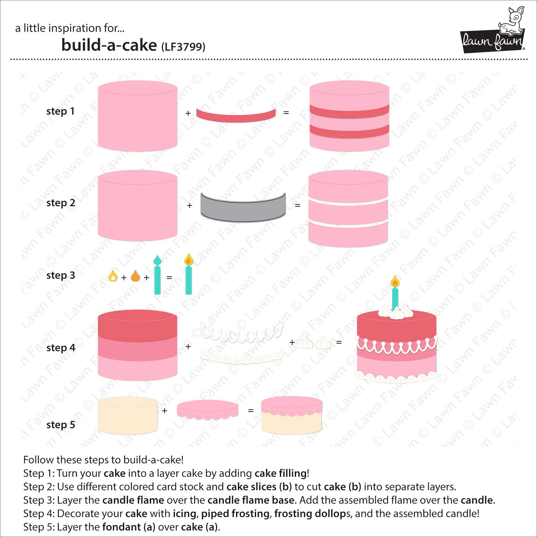 Lawn Fawn Build-A-Cake Dies lf3799 instructions