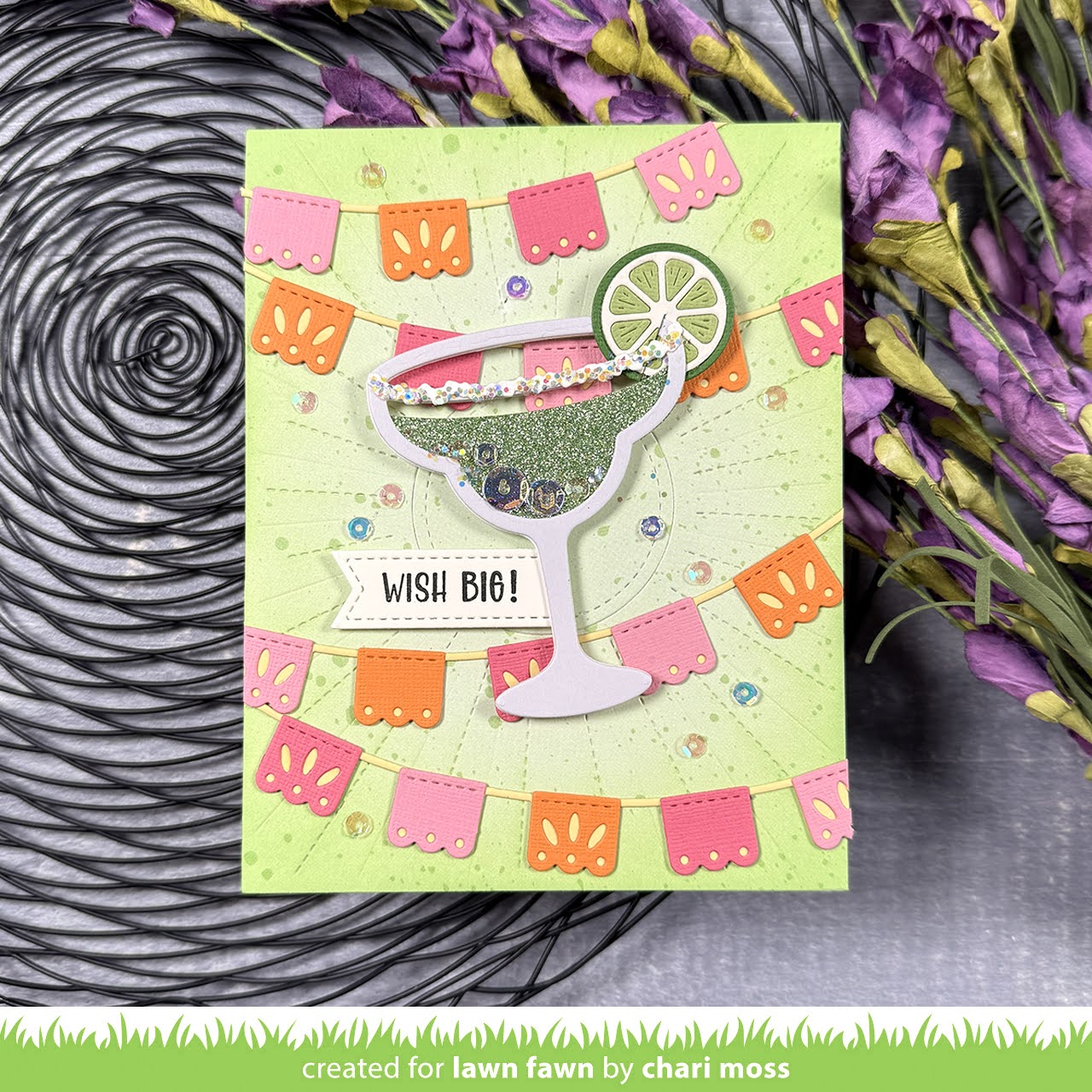 Lawn Fawn Build-A-Drink Margarita Add-On Dies lf3804 Wish Big