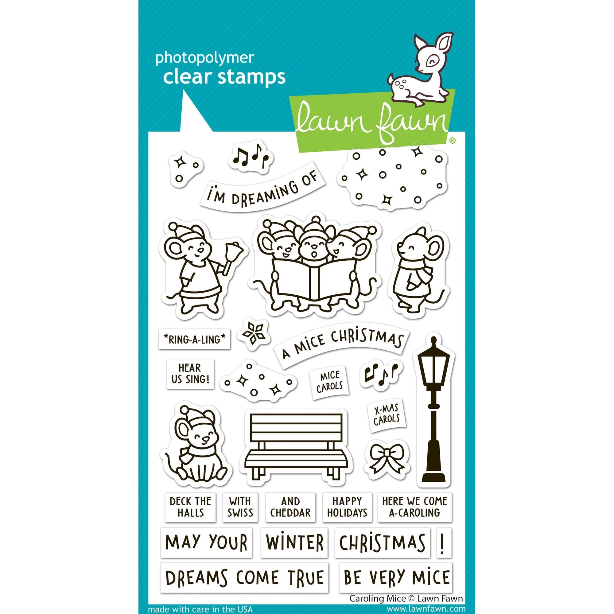 Lawn Fawn Caroling Mice Stamps lf3893