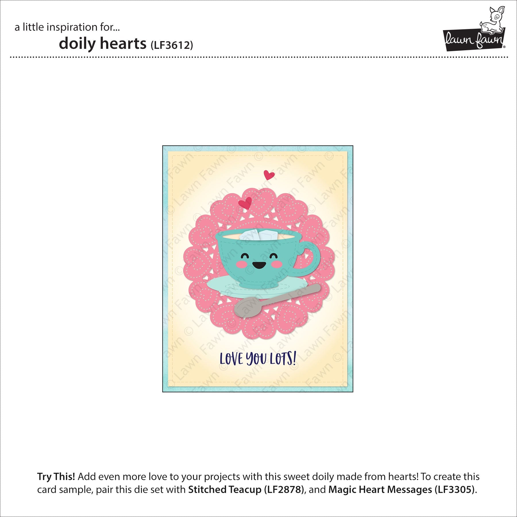Lawn Fawn Doily Hearts Dies lf3612 inspiration