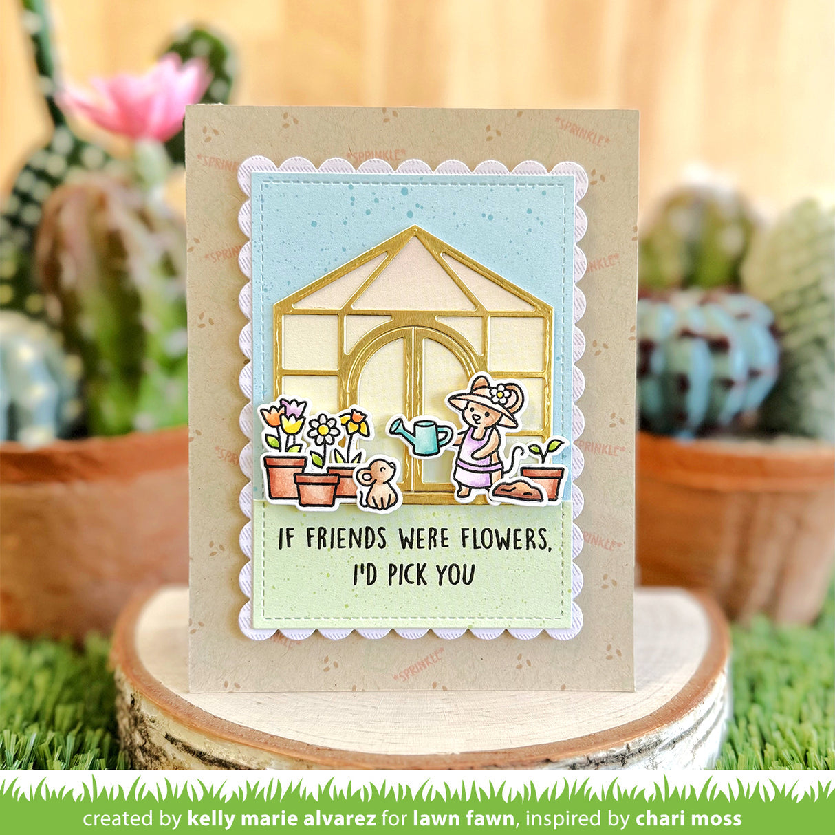 Lawn Fawn Garden Mouse Stamps Dies and Coloring Stencils Set pick you