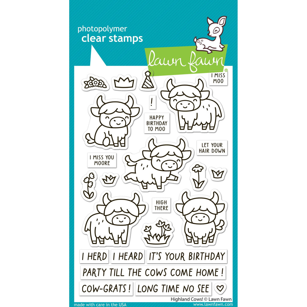 Lawn Fawn Highland Cows! Stamps lf4116