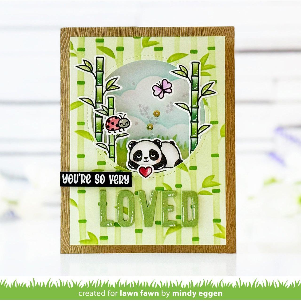 Lawn Fawn I Heart Pandas Add-On Stamps and Dies Set Very Loved