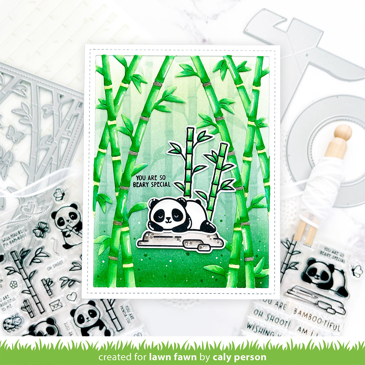 Lawn Fawn I Heart Pandas Add-On Stamps lf3599 you are beary special