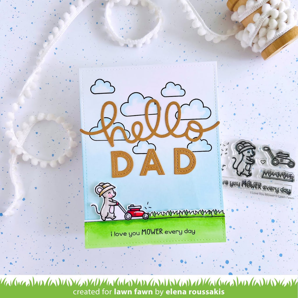 Lawn Fawn I Love You Mower Stamps lf3750 hello dad