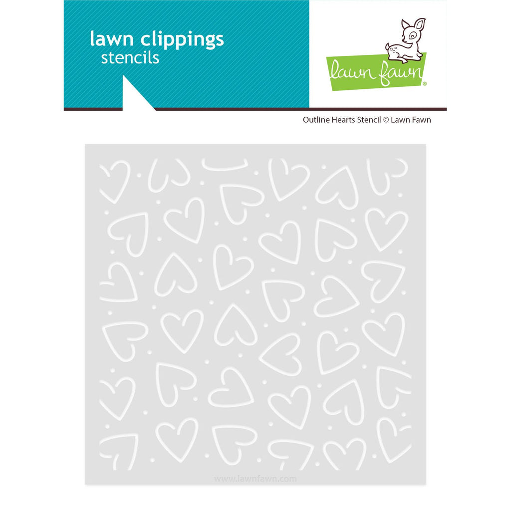 Lawn Fawn Outline Hearts Stencil lf3966