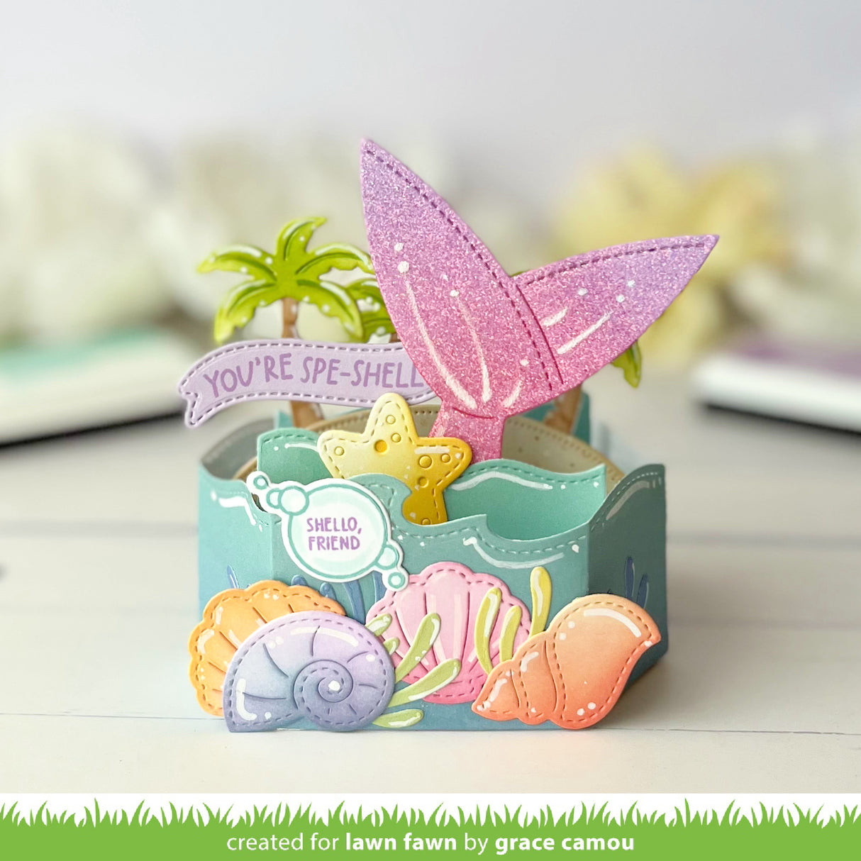 Lawn Fawn Stitched Seashells Dies lf3805 shello