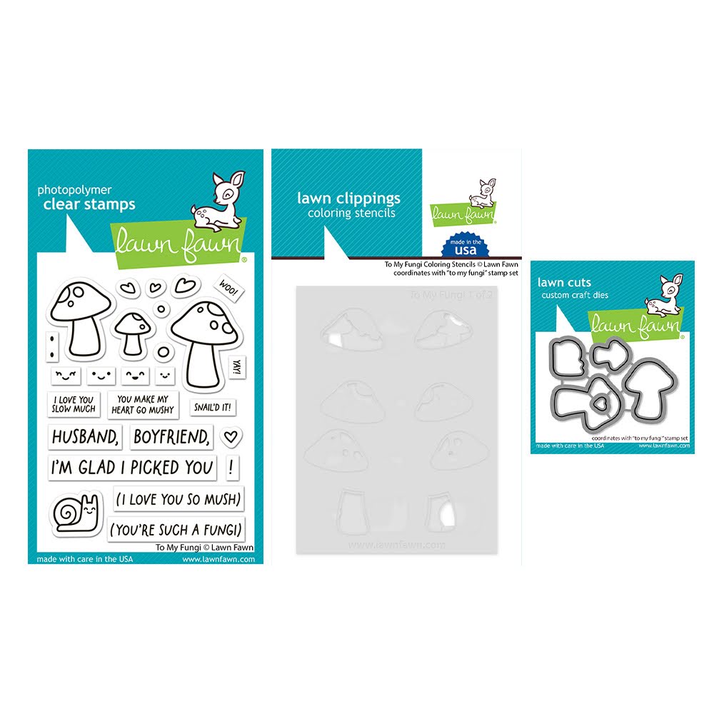 Lawn Fawn To My Fungi Stamps Dies and Coloring Stencil Set