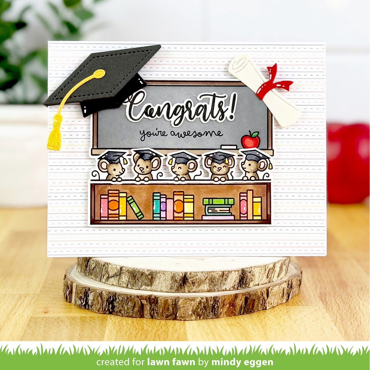 Lawn Fawn Woodland Critter Huggers Graduation Add-On Dies lf3728 congrats