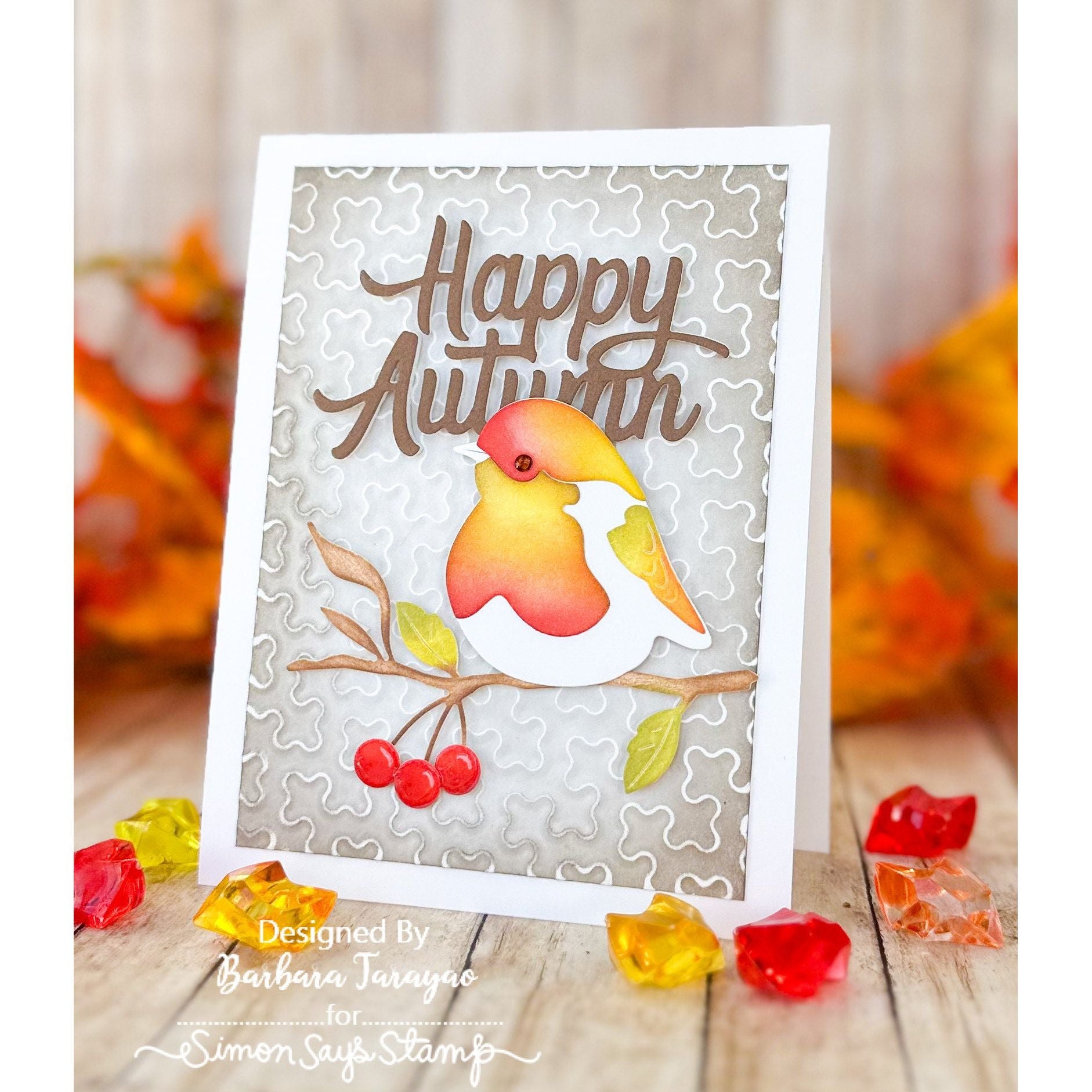 Simon Says Stamp Layered Berry Bird Wafer Dies s850 Season Of Wonder Autumn Card | color-code:ALT01