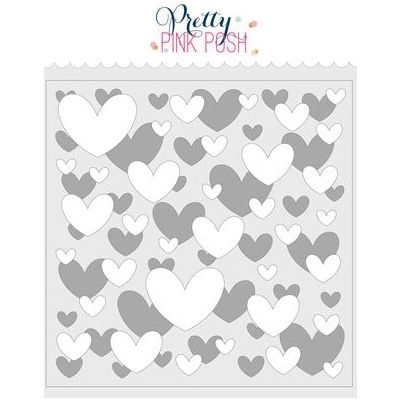 Pretty Pink Posh LAYERED HEARTS Stencils
