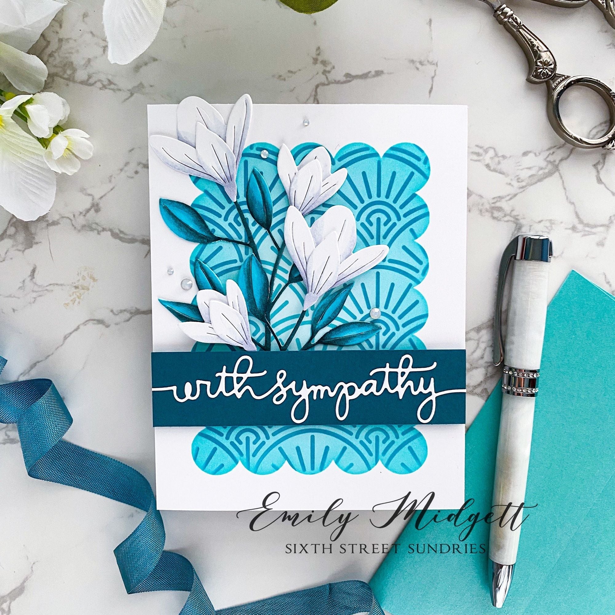 Simon Says Stamp Layered Perky Flower Wafer Die s860 Out Of This World Sympathy Card | color-code:ALT03