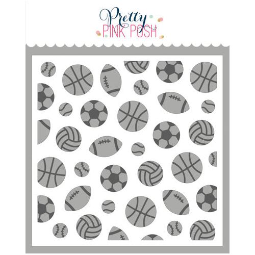 Pretty Pink Posh Layered Sports Balls Stencils