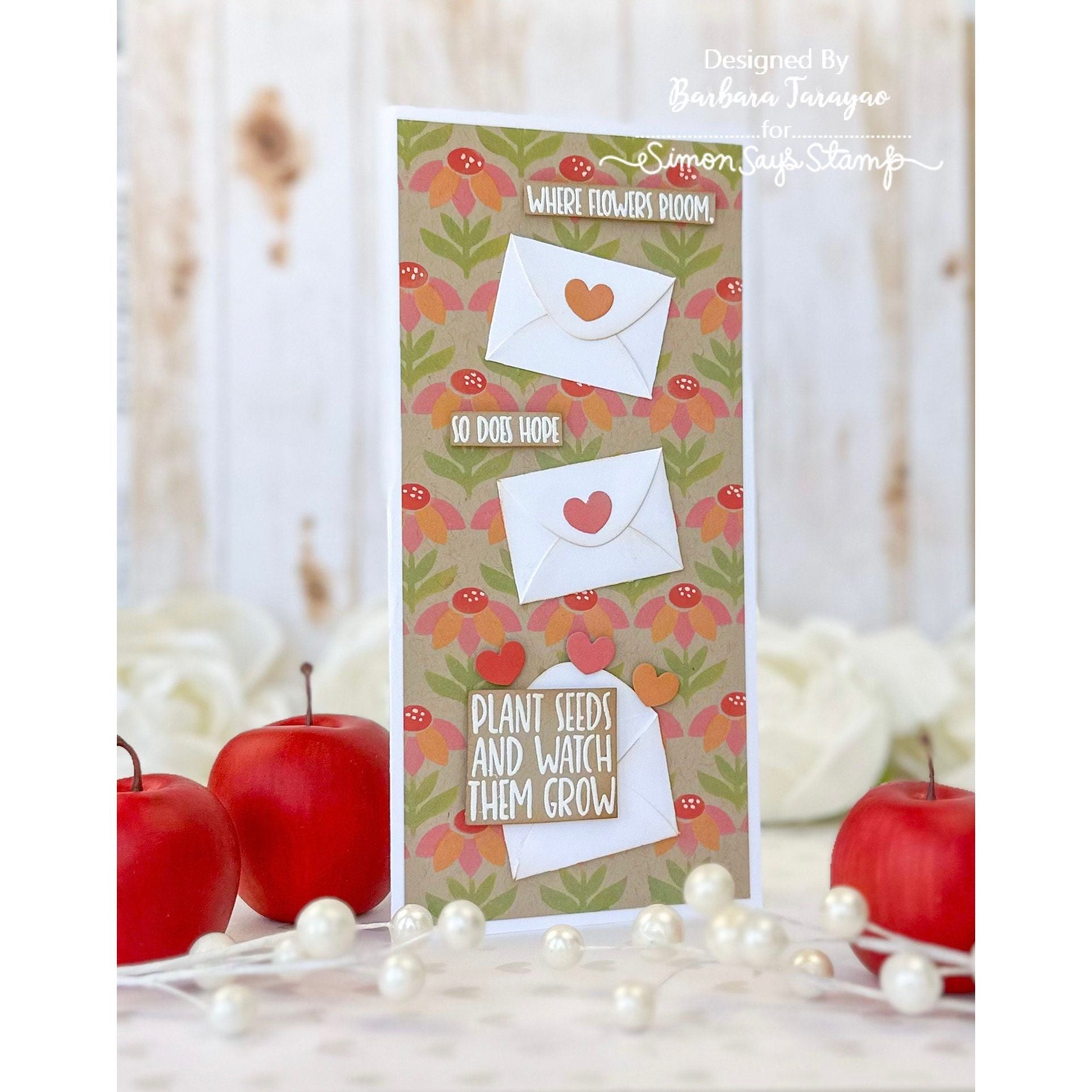 Simon Says Stamp Stencils Layered Sunflowers ssst221697 Just A Note Love  Card