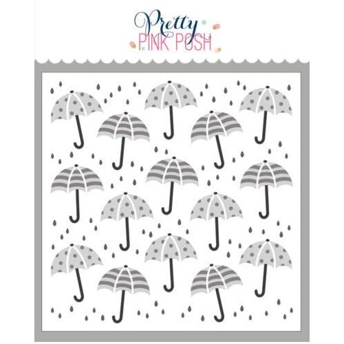 Pretty Pink Posh Layered Umbrellas Stencils