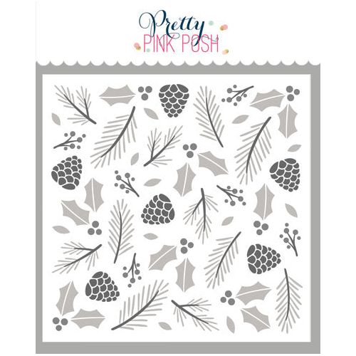 Pretty Pink Posh LAYERED WINTER FOLIAGE Stencils