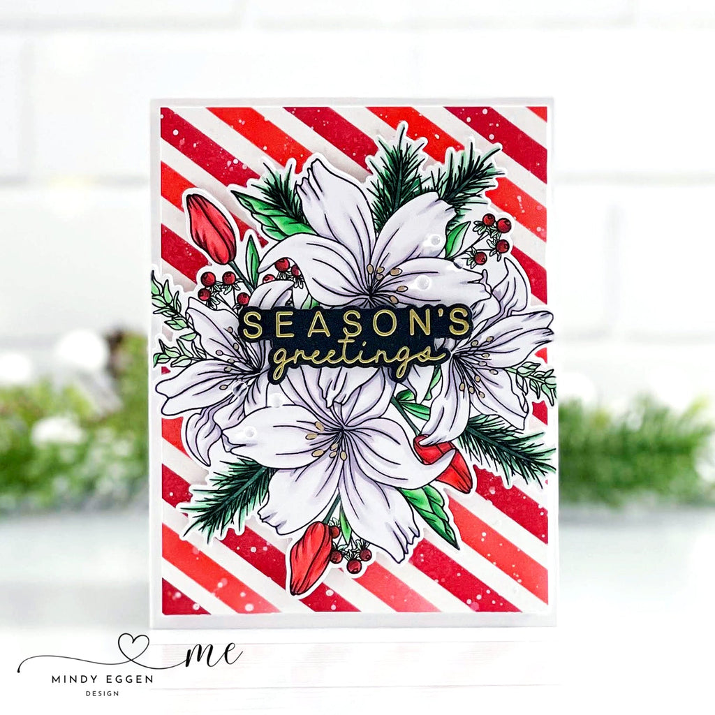 Simon Says Stamp Stencils Layering Peppermint Stripes ssst221709 All The Joy Christmas Card