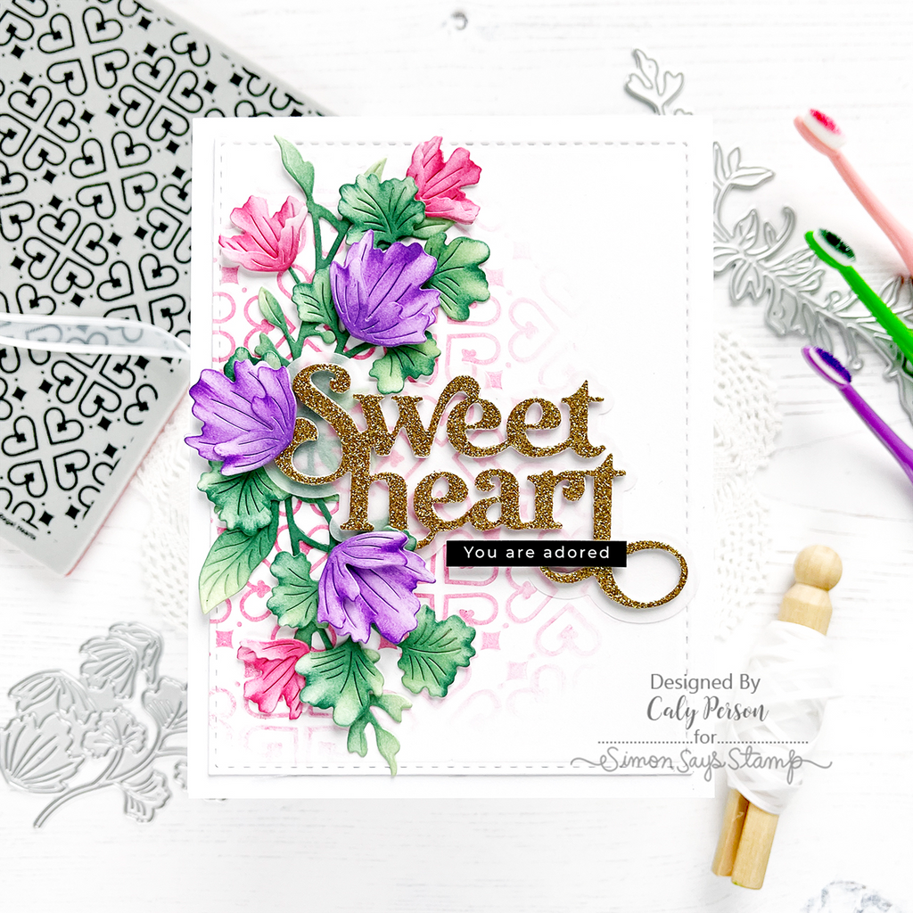 Simon Says Stamp Leaf Flourish Wafer Dies s886 Sweetheart Love Card | color-code:ALT02