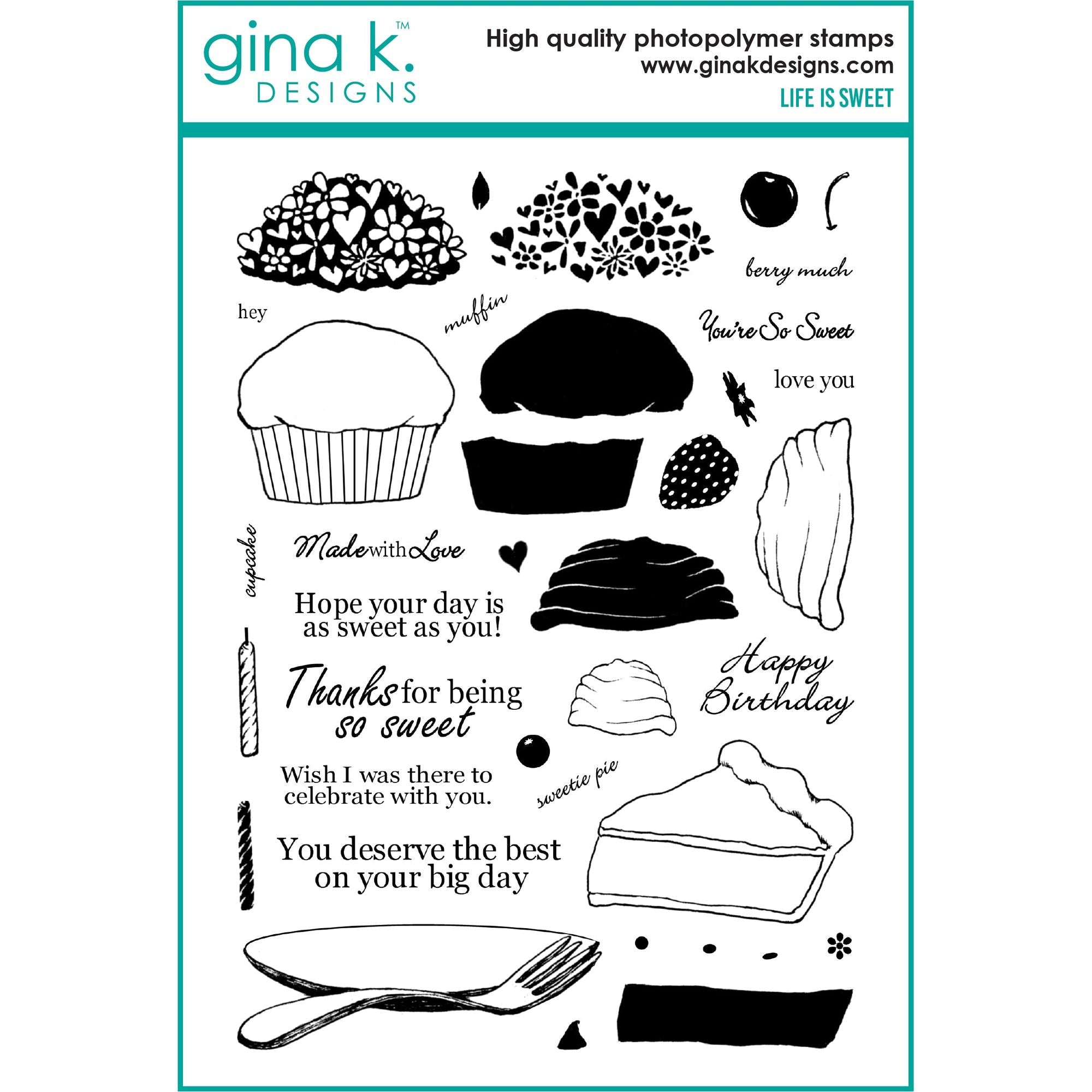 Gina K Designs Life is Sweet Clear Stamps
