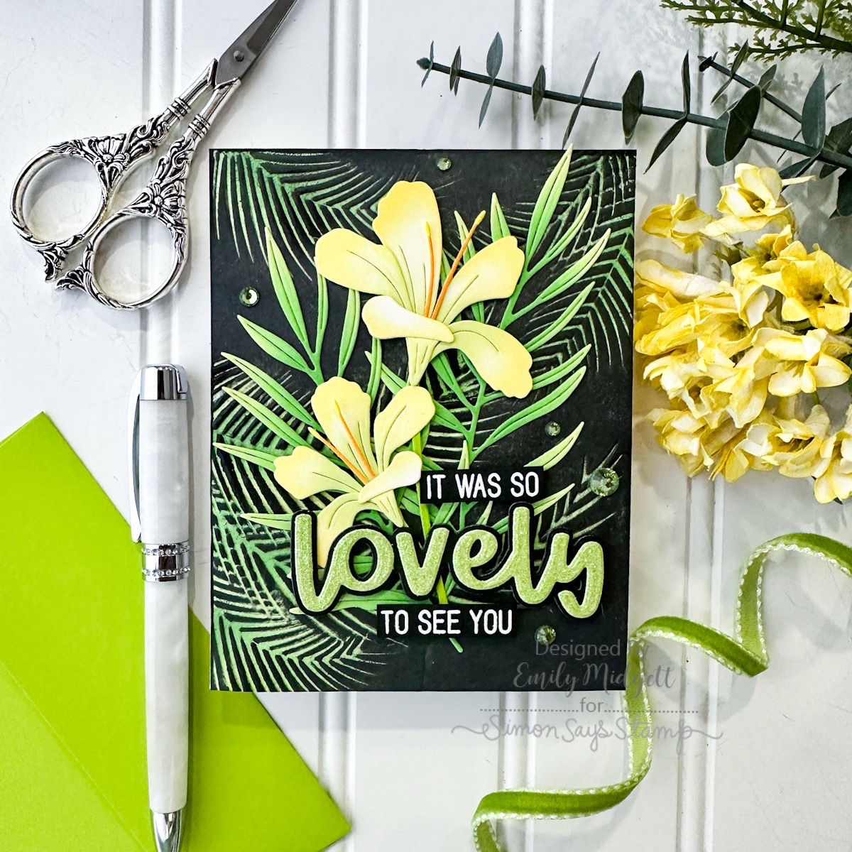 Simon Says Stamp Lily Duo Wafer Dies s928 Sunny Vibes Friend Card | color-code:ALT05