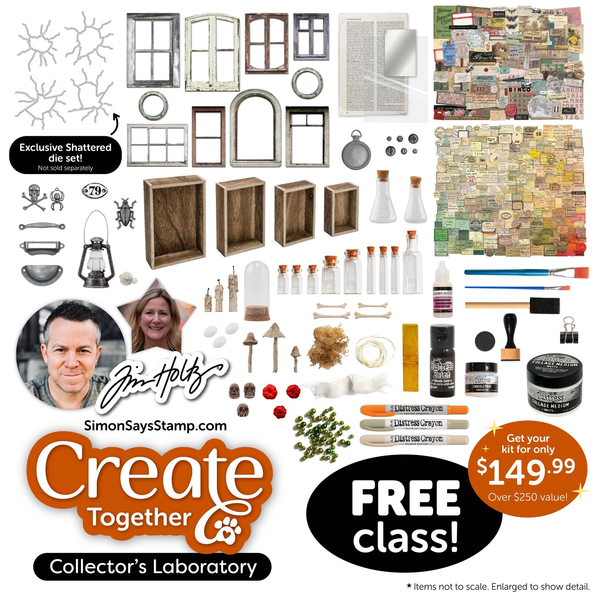 Limited Edition Simon Says Stamp Tim Holtz Collector's Laboratory Kit + Halloween LIVE CLASS ckhl26
