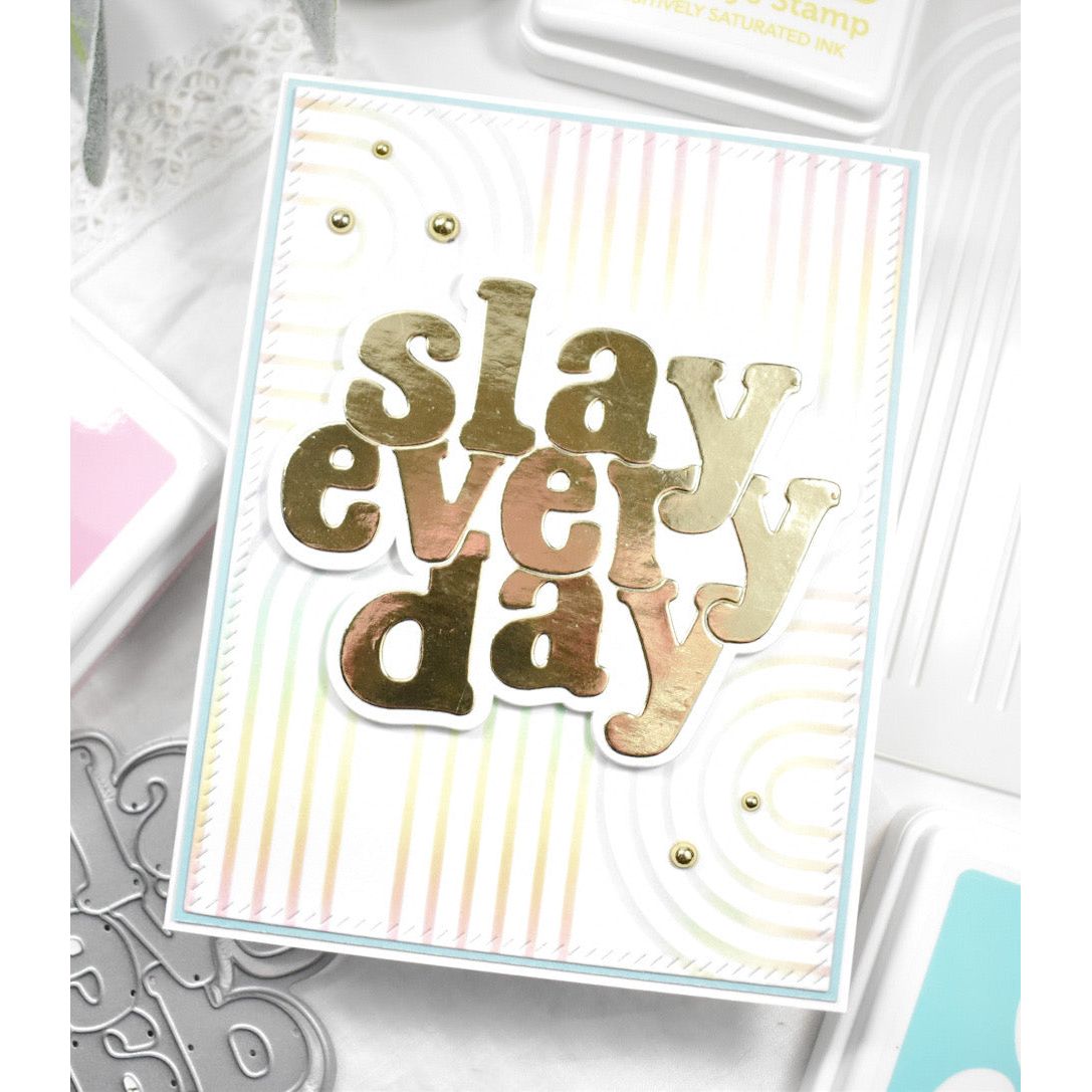 Simon Says Stamp Stencils Lined Arches ssst221700 Stamptember Slay Every Day Card