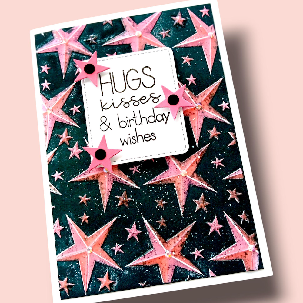 Lisa Horton Crafts Bold Stars Embossing Folder lhcef258 hugs