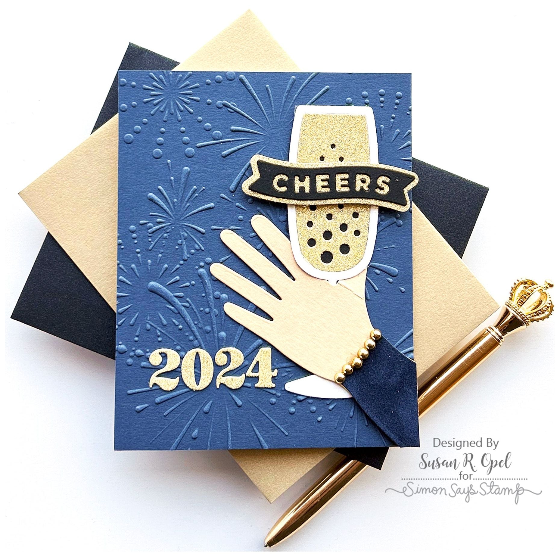 CZ Design Little Banners Wafer Dies czd221 Diecember New Years Card