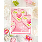 Simon Says Stamp Set of 2 Stencils Locket of Love 1114stc Heart to Heart