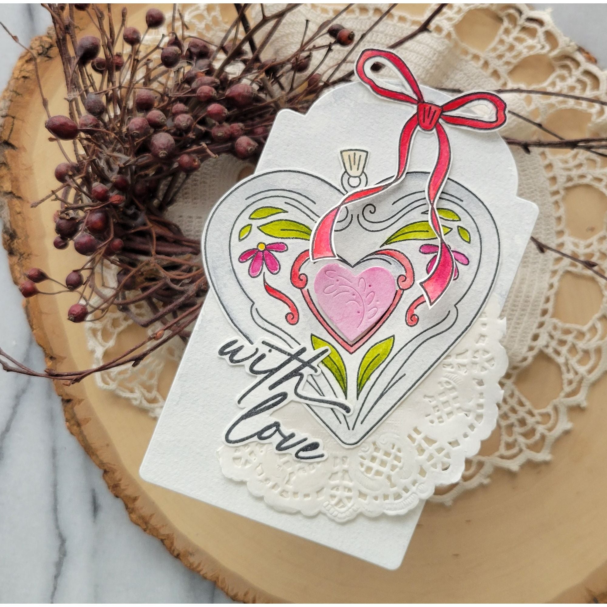 Simon Says Clear Stamps Locket of Love 2359ssc Heart to Heart
