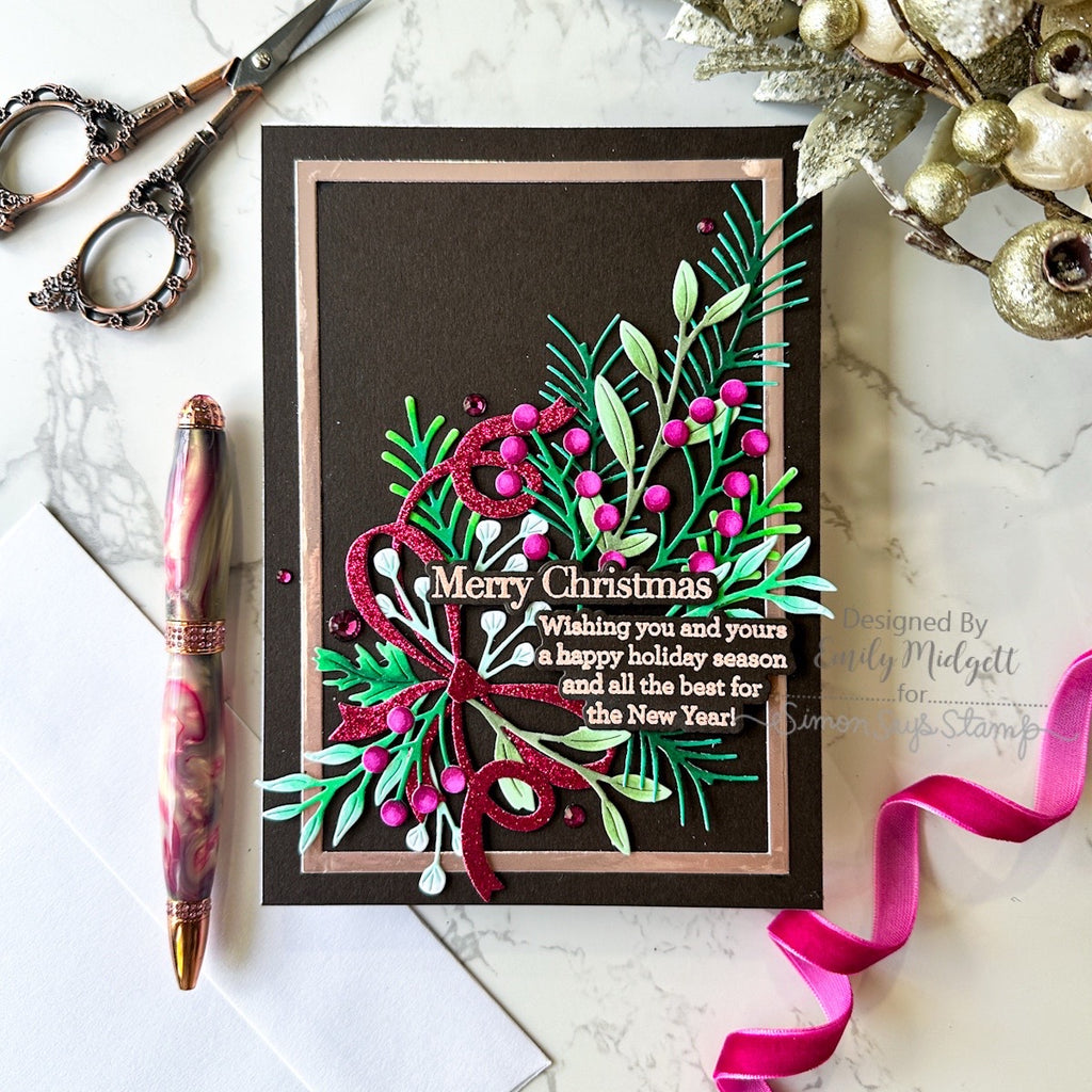 Simon Says Stamp Loopy Bow Wafer Die s1065 Sugar and Spice Holiday Card | color-code:ALT12