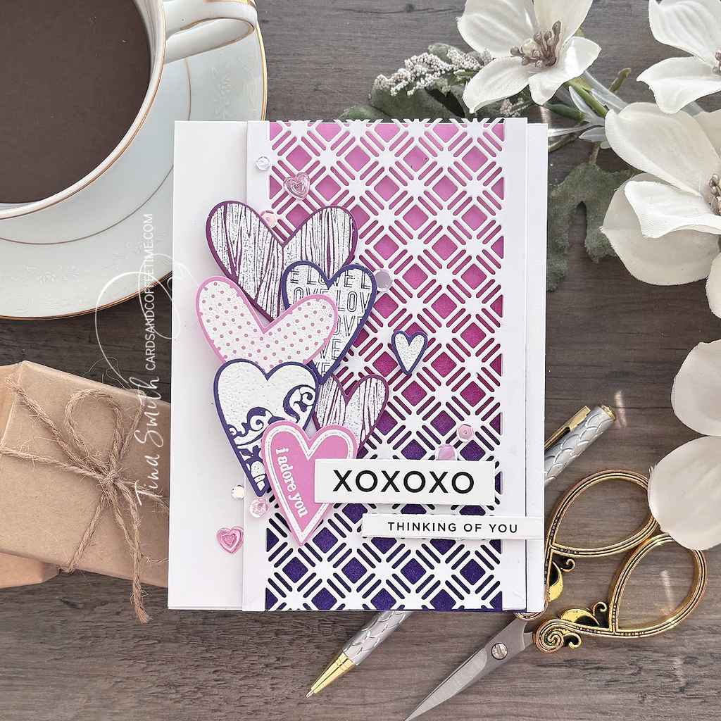 Simon Says Stamps and Dies Lots of Hearts set1149lh Heart to Heart Thinking of You Card | color-code:ALT01