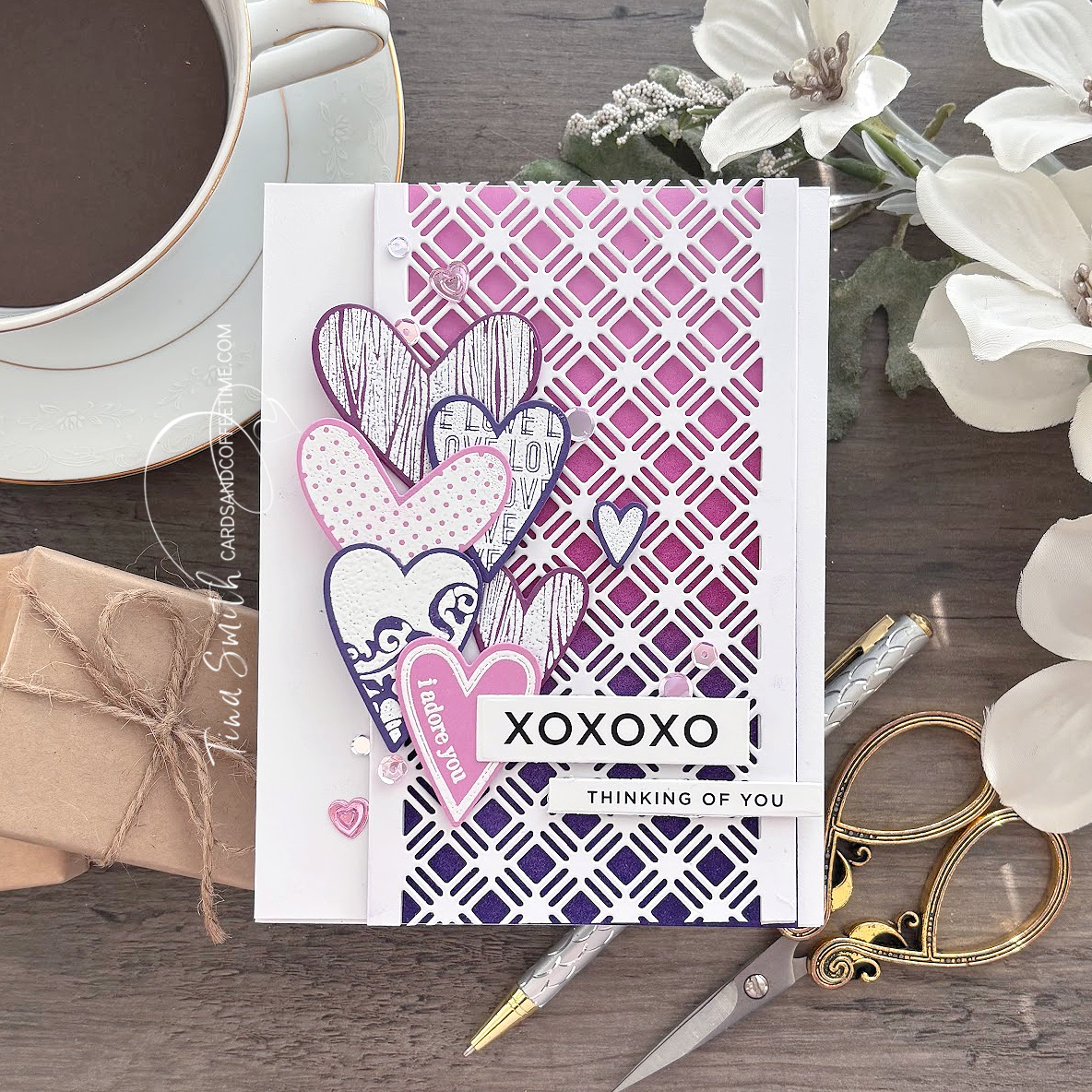 Simon Says Stamps and Dies Lots of Hearts set1149lh Heart to Heart Thinking of You Card | color-code:ALT01