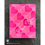 Simon Says Stamp Set of 3 Stencils Love City 1115stc Heart to Heart