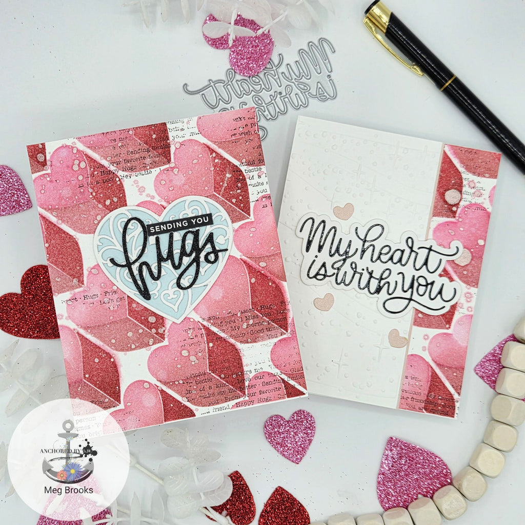 Simon Says Stamp Set of 3 Stencils Love City 1115stc Heart to Heart