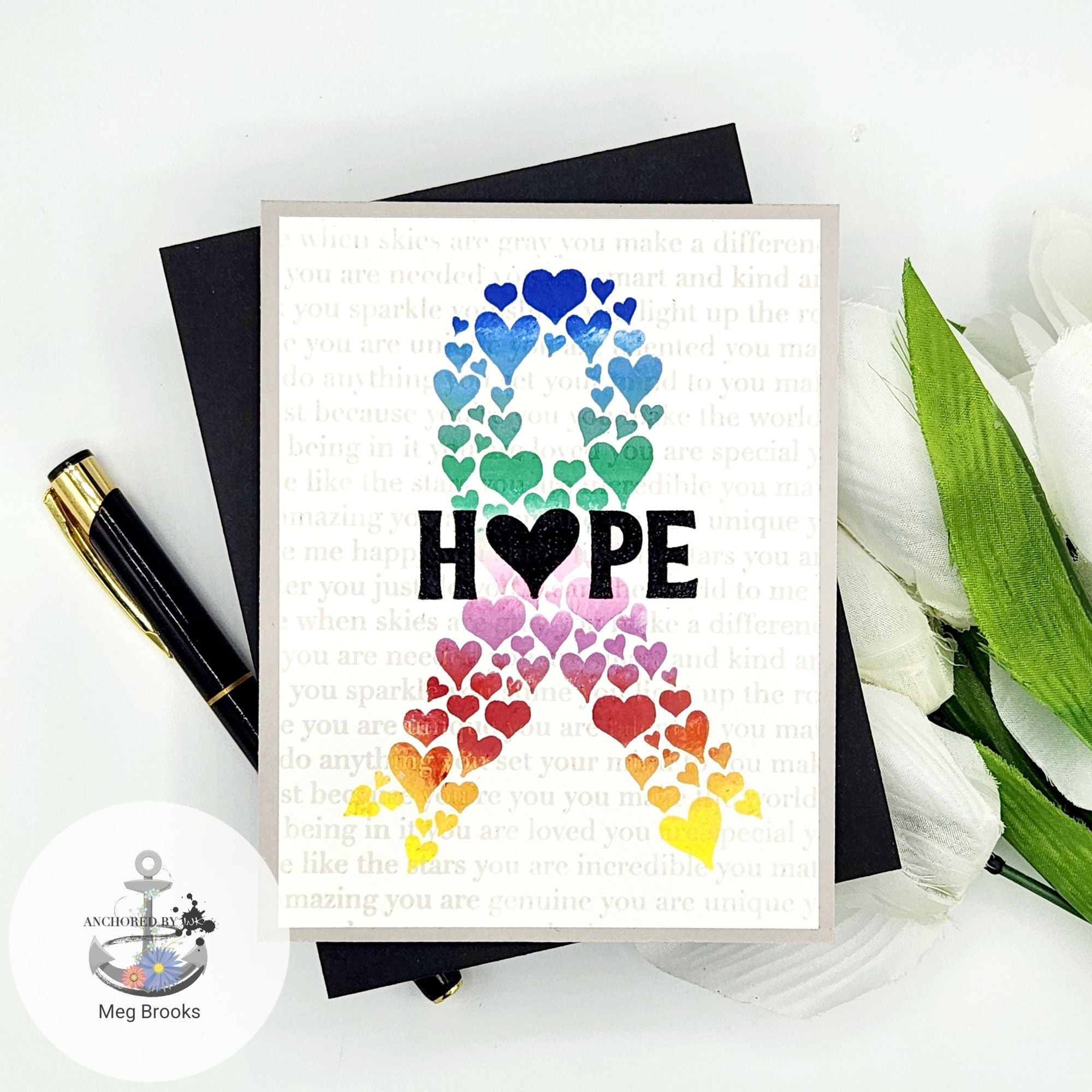 Simon Says Clear Stamps Love Ribbon sss302807c Sweetheart Hope Card