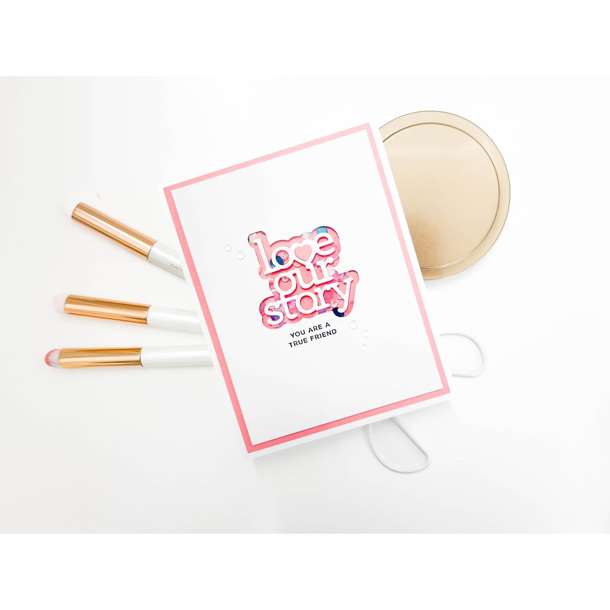CZ Design Love Our Story Wafer Dies czd262 Moments in Time Friend Card