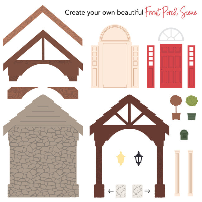 Honey Bee Lovely Layers Front Porch Dies hbds-llfpor Detailed Product View