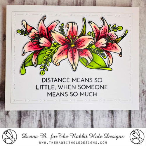 The Rabbit Hole Designs Lovely Lilies Dies TRH-204D distance