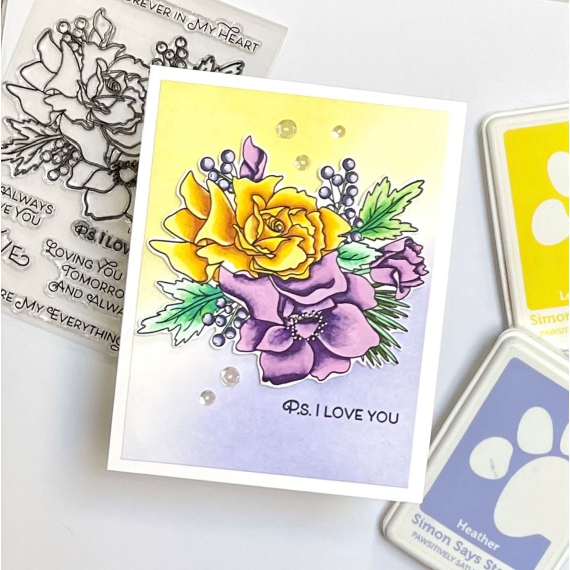 Simon Says Stamp Loving You Bouquet Wafer Dies 1222sdc Heart to Heart
