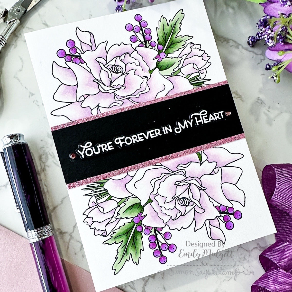 Simon Says Clear Stamps Loving You Bouquet 3146ssc Heart to Heart