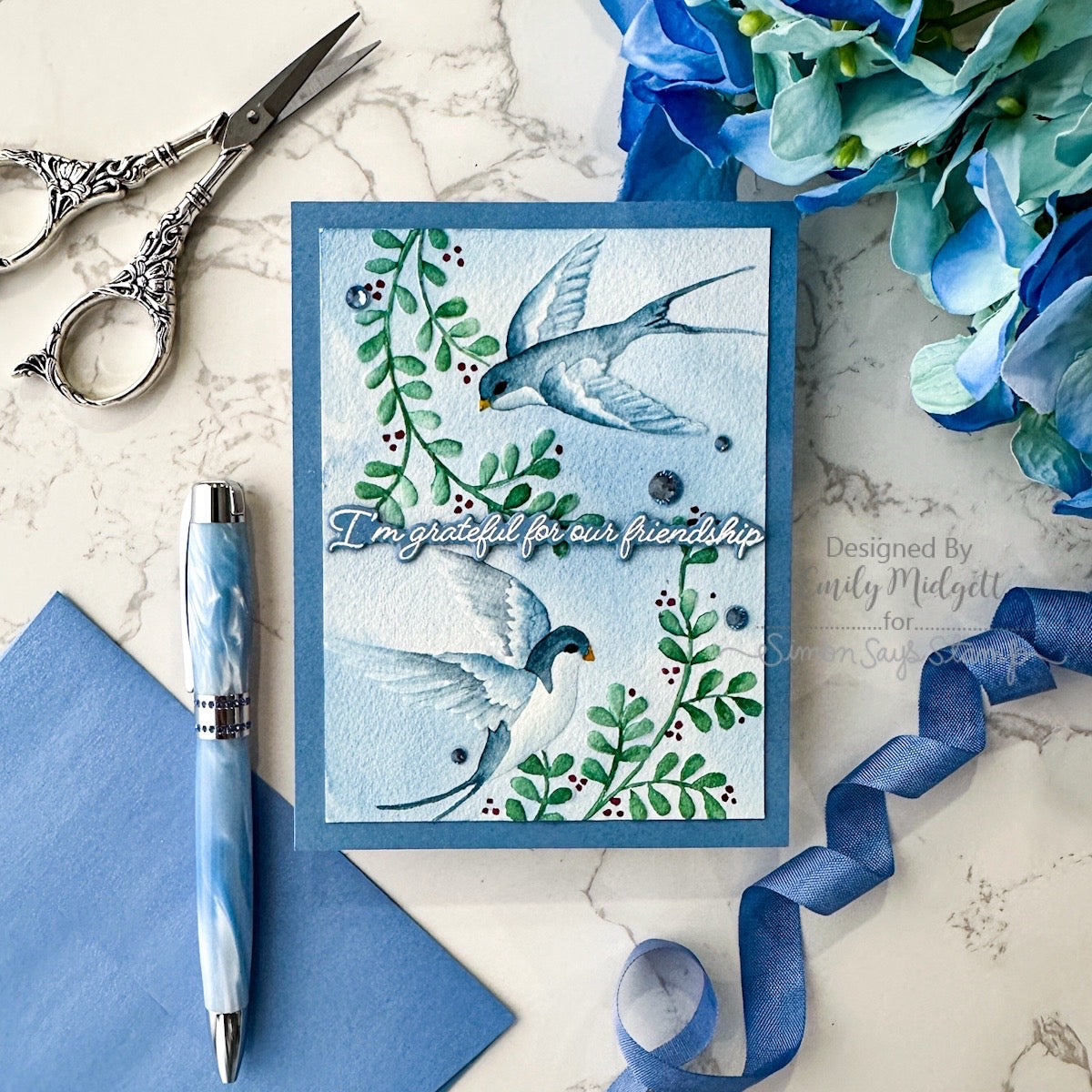 Simon Says Stamp Loving Thoughts Messages 1276sdc Rain or Shine Friend Card | color-code:ALT01