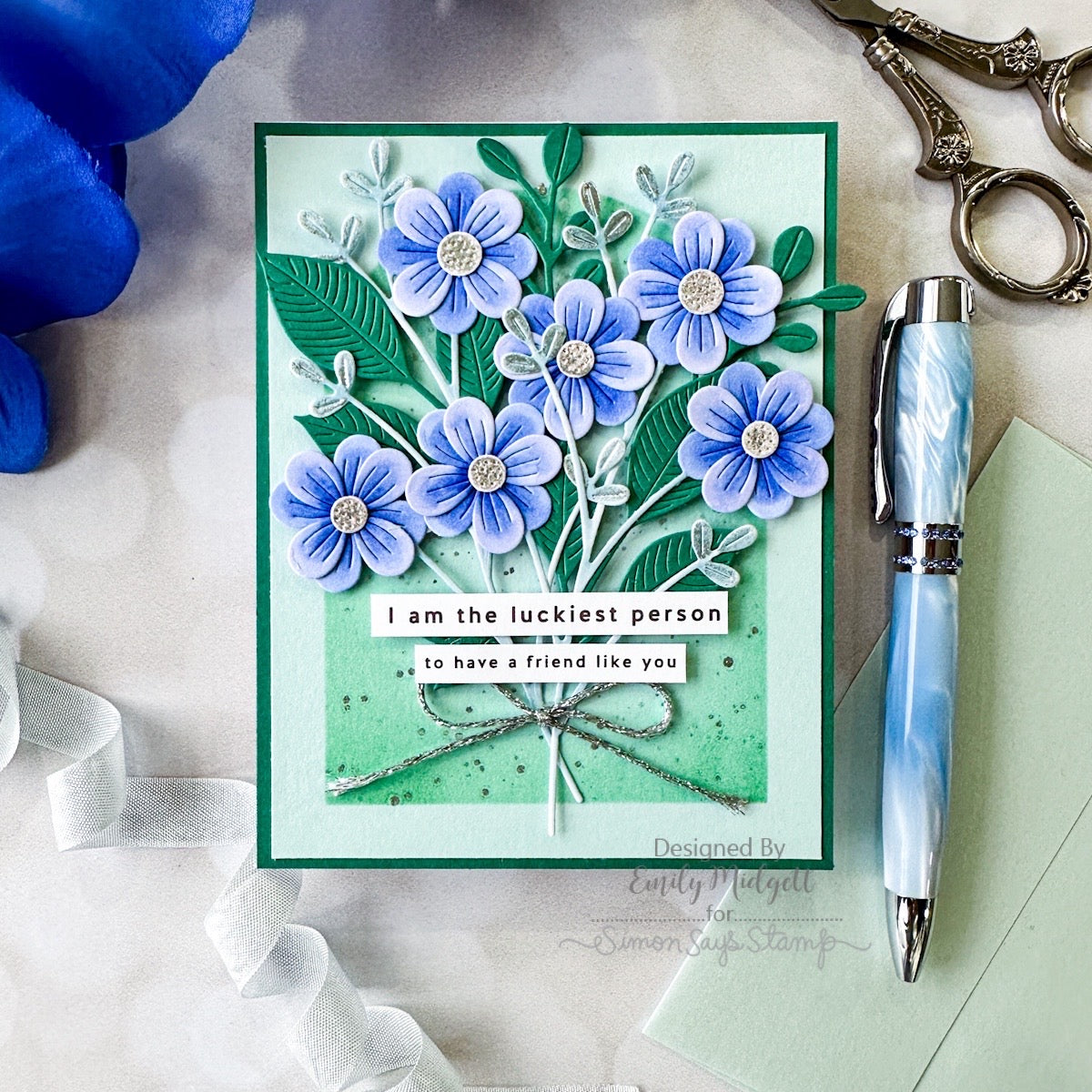 Simon Says Stamp Sentiment Strips Lucky 1002sg Splendor Friend Card | color-code:ALT03