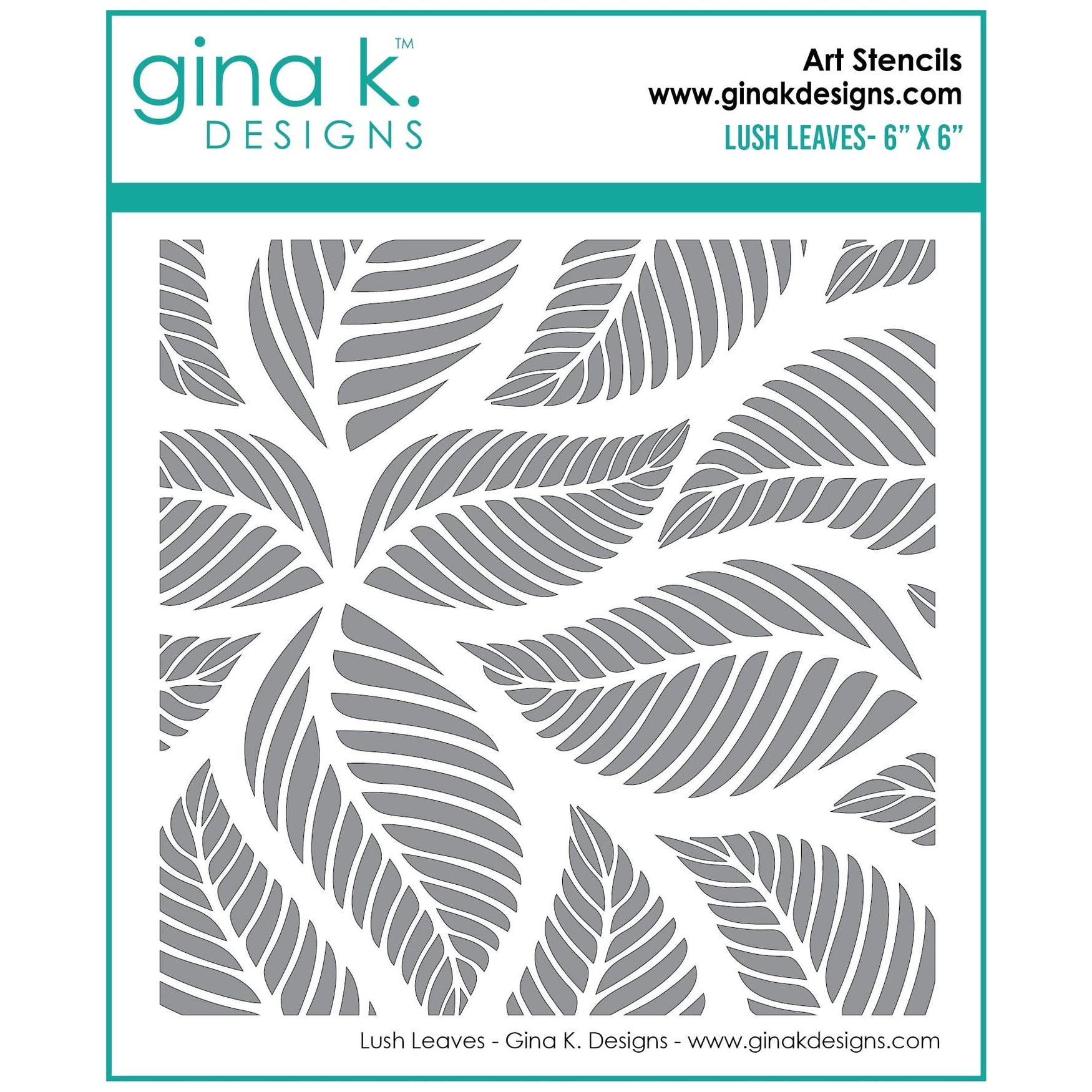 Gina K Designs LUSH LEAVES Stencil gkdst36