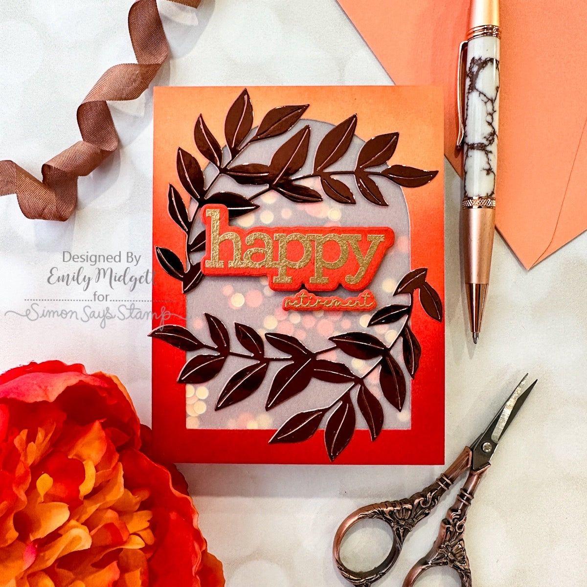 Simon Says Stamp Lush Leaves Wafer Dies s888 Be Bold Retirement Card | color-code:ALT03