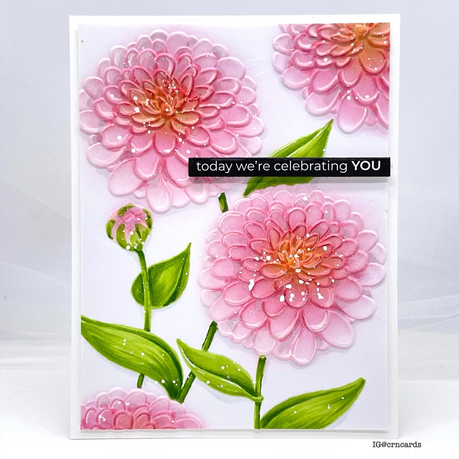 Simon Says Stamp Embossing Folder and Cutting Die Magnificent Mums sfd491 STAMPtember Birthday Card