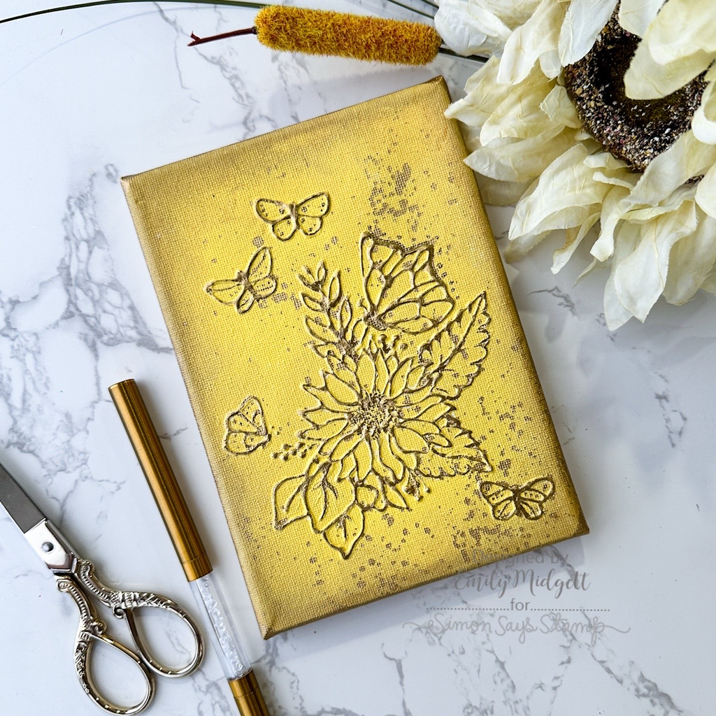 Simon Says Clear Stamps Make My Heart Flutter 3354ssc Heart to Heart Floral Art with Puff Paint | color-code:ALT01