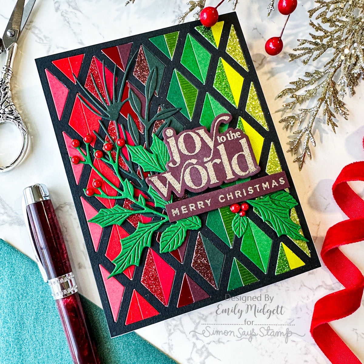 CZ Design Making Spirits Bright Wafer Dies czd263c Christmas Card | color-code:ALT09