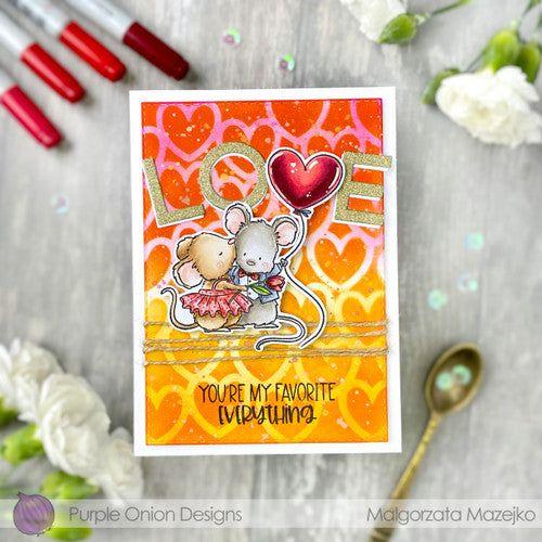Purple Onion Designs Micey Smooches Cling Stamp pod5016 You're My Favorite Thing Card