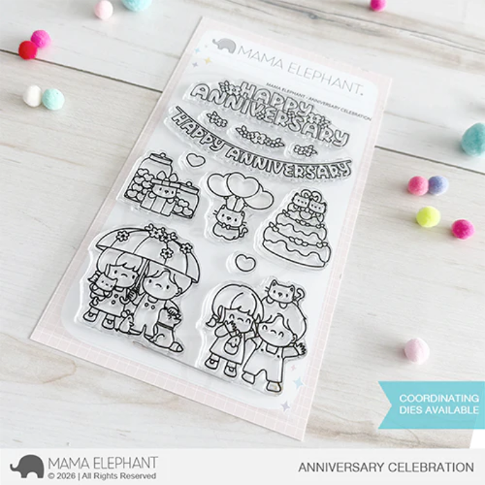 Mama Elephant Anniversary Celebration Clear Stamps